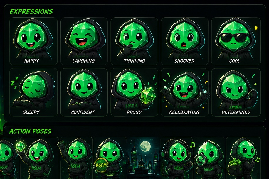 Approved Gemmy expression and action sheet
